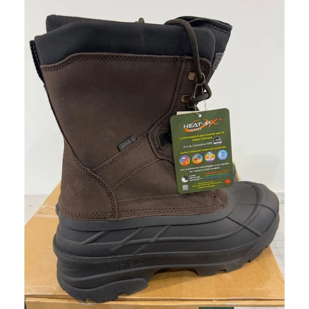 Kamik Men's NationPlus Waterproof Insulated Boots Sz. 12 Dark Brown -40 degrees - Picture 5 of 15